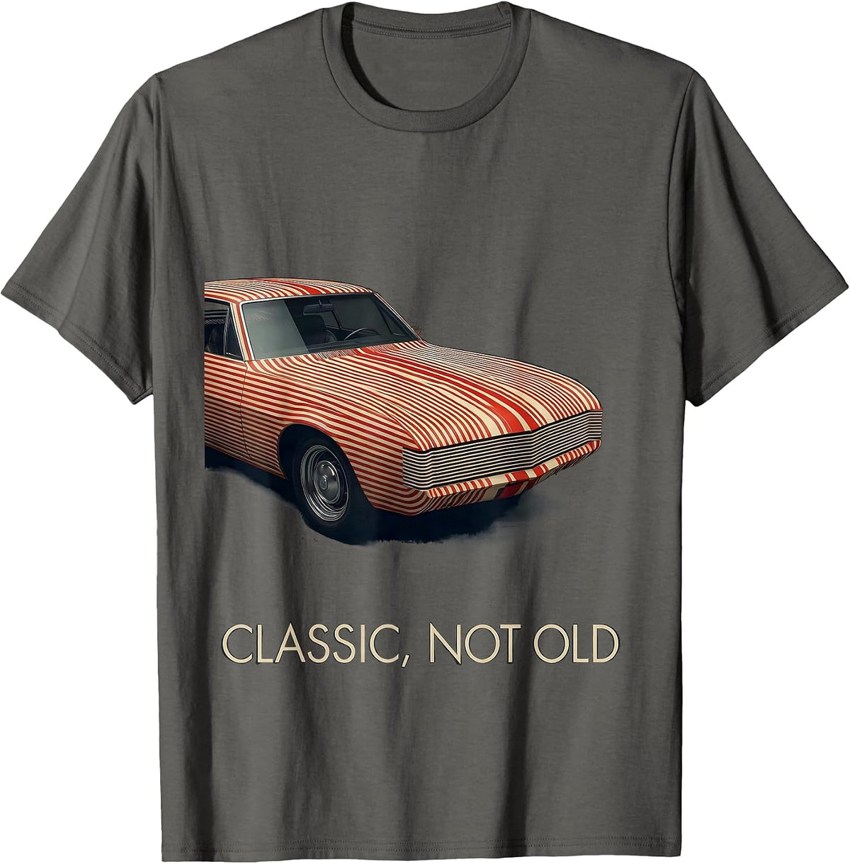 Men's Classic Not Old Vintage Drag Coupe Racing Enthusiast Car T-Shirt - Asphalt Grey