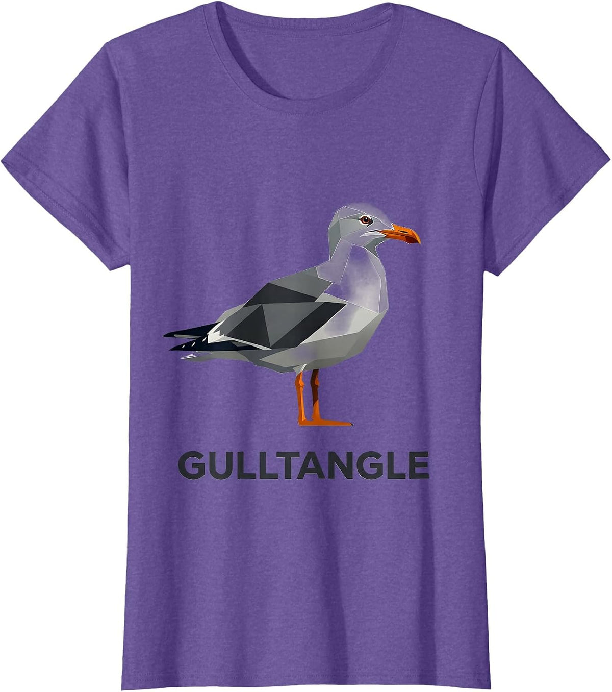 Gulltangle Geometric Bird Pun Funny Math Teacher Humor T-Shirt - Purple Heather