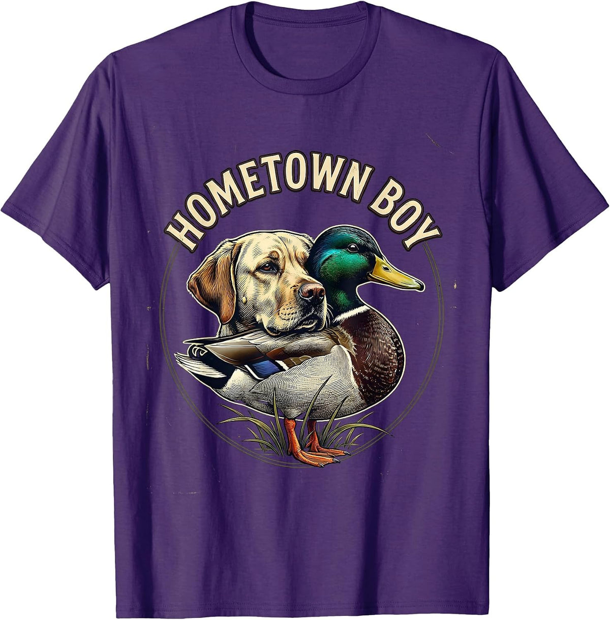 Hometown Boy Vintage Southern Labrador Duck Hunting Local T-Shirt - Purple