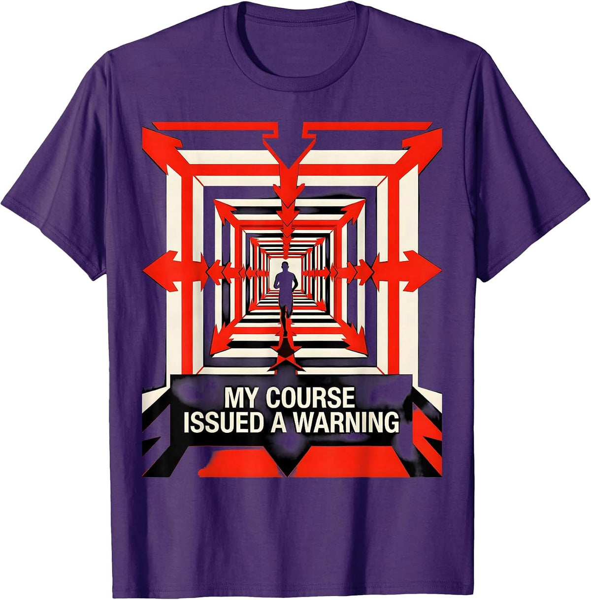 Men's MY COURSE ISSUED A WARNING Geometric Cross Country Runner T-Shirt - Purple