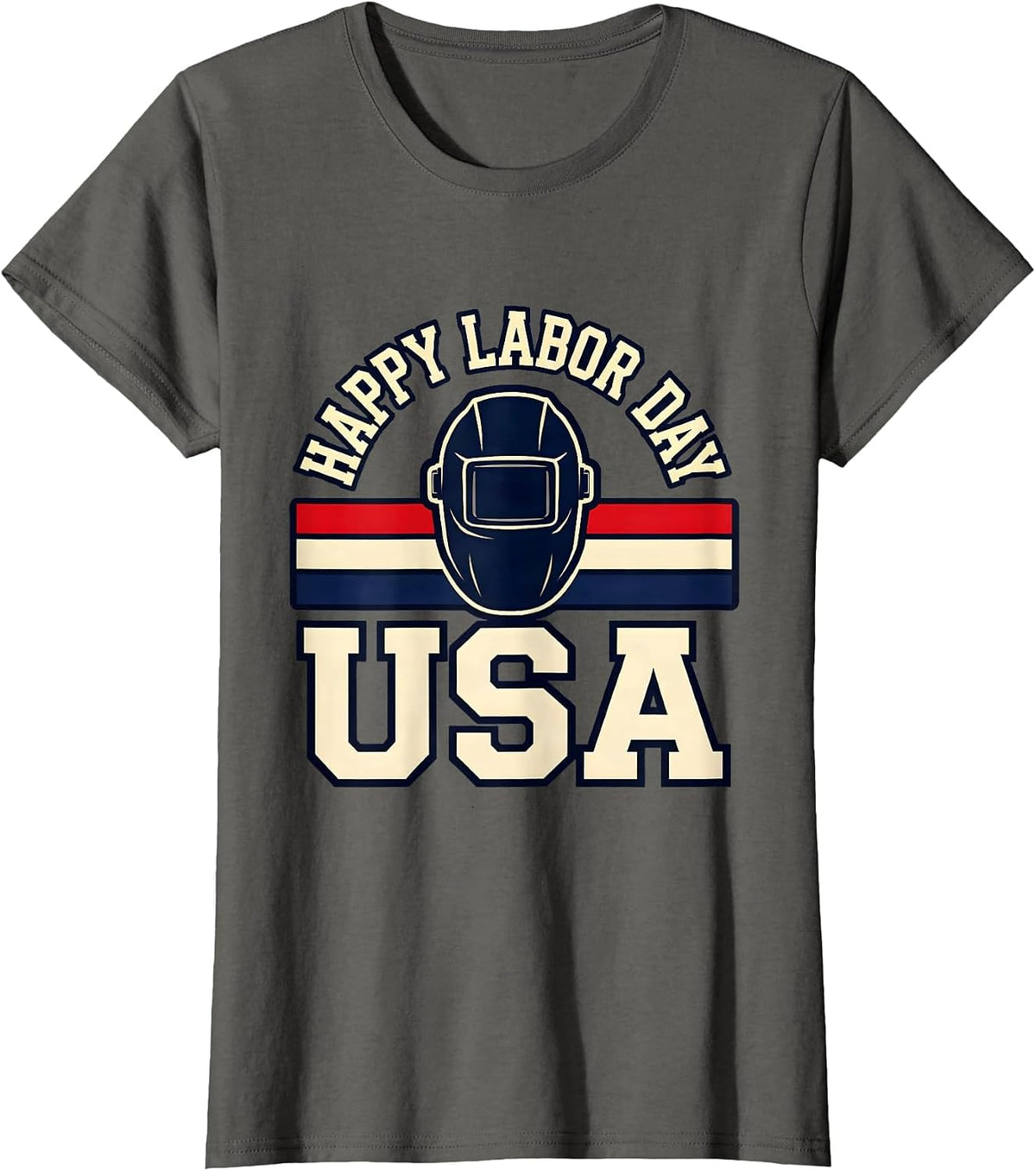 Women's Happy Labor Day USA Sports Patriotic Labor Day Gift T-Shirt - Asphalt Grey