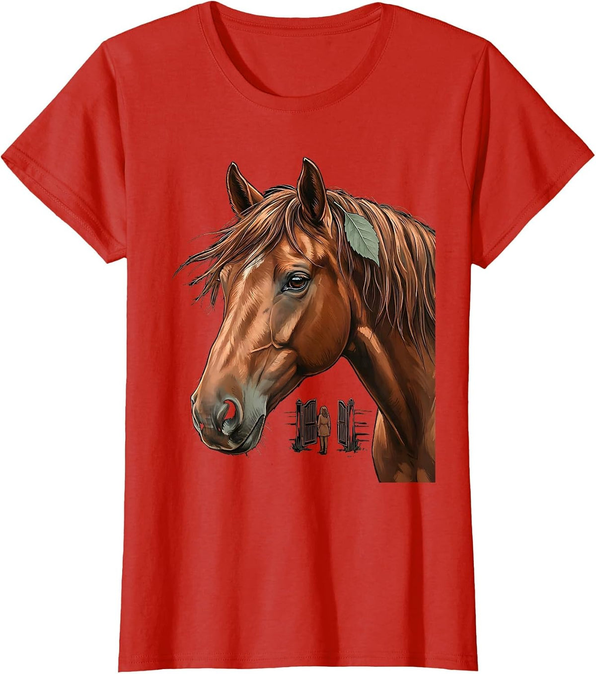 Horse Lover Girl Boho Equestrian Humor T-Shirt - Red