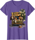 Basset Hound Christmas Lights Storybook Holiday Dog Lover T-Shirt - Purple Heather