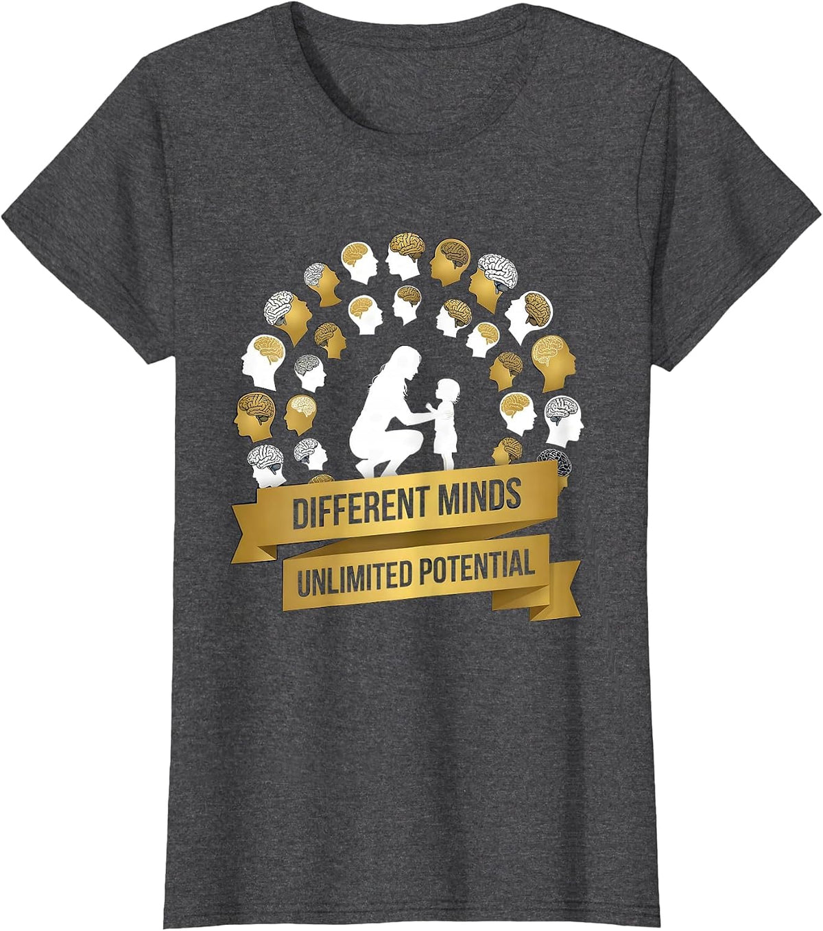 Women's Different Minds Unlimited Potential Sped Teacher T-Shirt - Dark Heather Grey