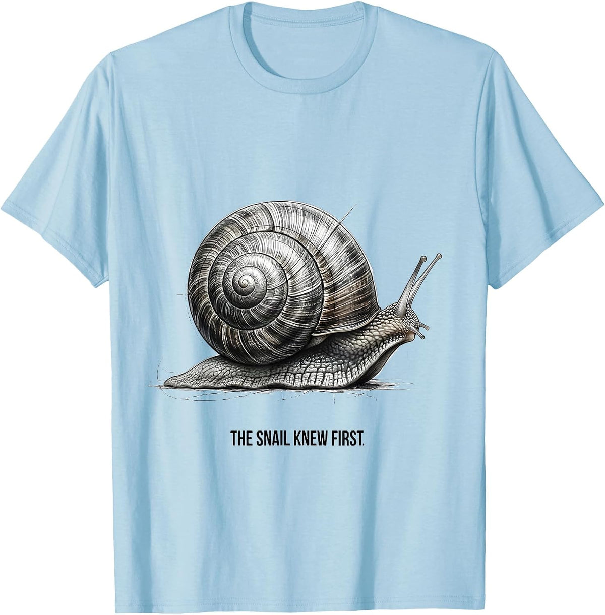Men's The Snail Knew First Monochromatic Sacred Geometry Math T-Shirt - Baby Blue