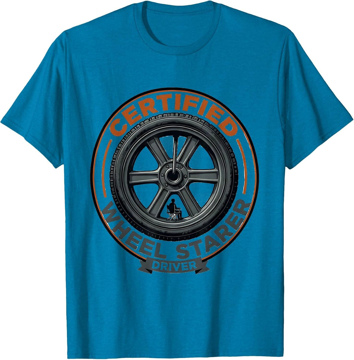 Certified Driver-Wheel Starer Editorial Conceptual Train T-Shirt - Sapphire Blue