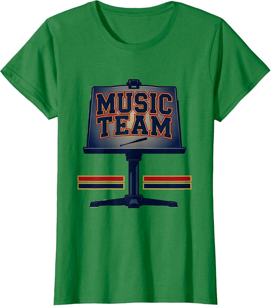 Women's Music Team Sports Teacher Crew First Day of School T-Shirt - Kelly Green