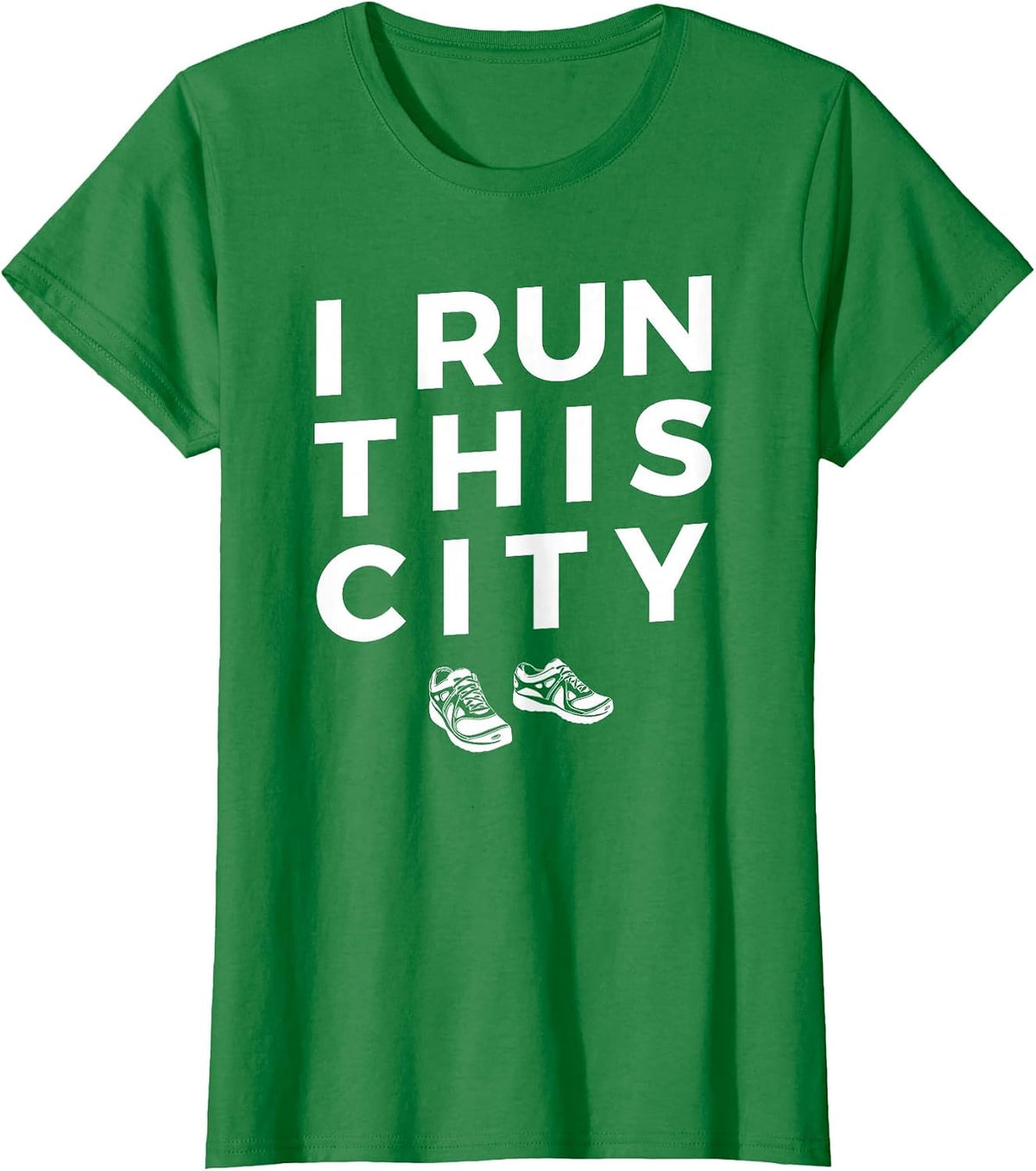 I Run This City Running T-Shirt, Funny Runner Graphic Tee - Kelly Green