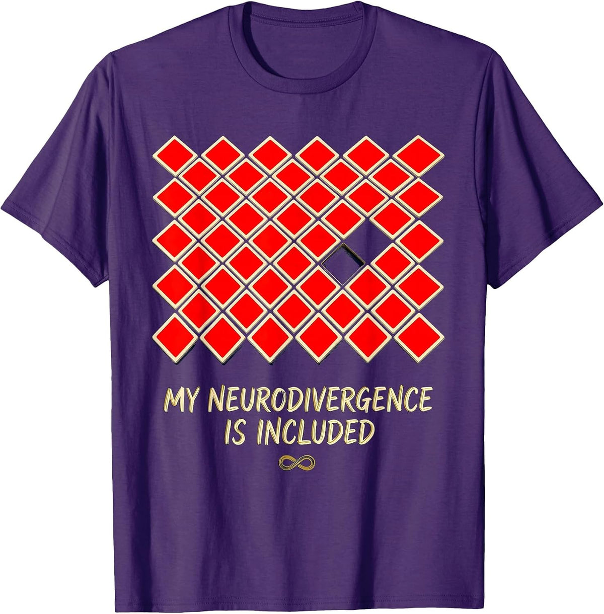 My Neurodivergence Is Included Funny Neurodiversity T-Shirt - Purple