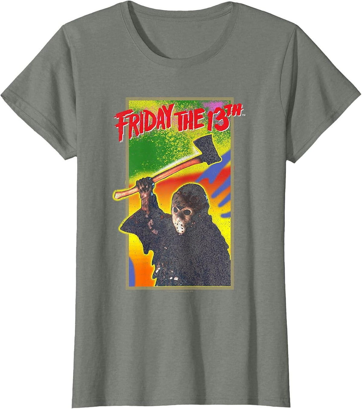 Friday the 13th Retro Game T-Shirt - Olive Heather