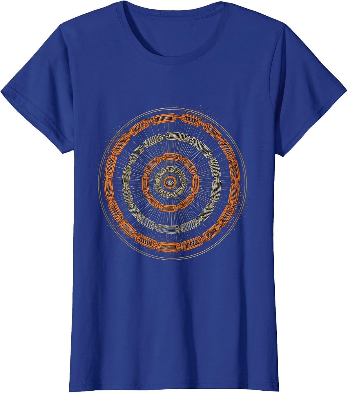 Women's Fibonacci Spiral Sacred Geometry Math Enthusiast Art T-Shirt - Royal Blue
