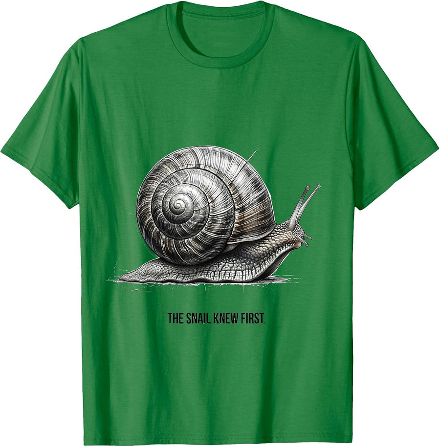Men's The Snail Knew First Monochromatic Sacred Geometry Math T-Shirt - Kelly Green