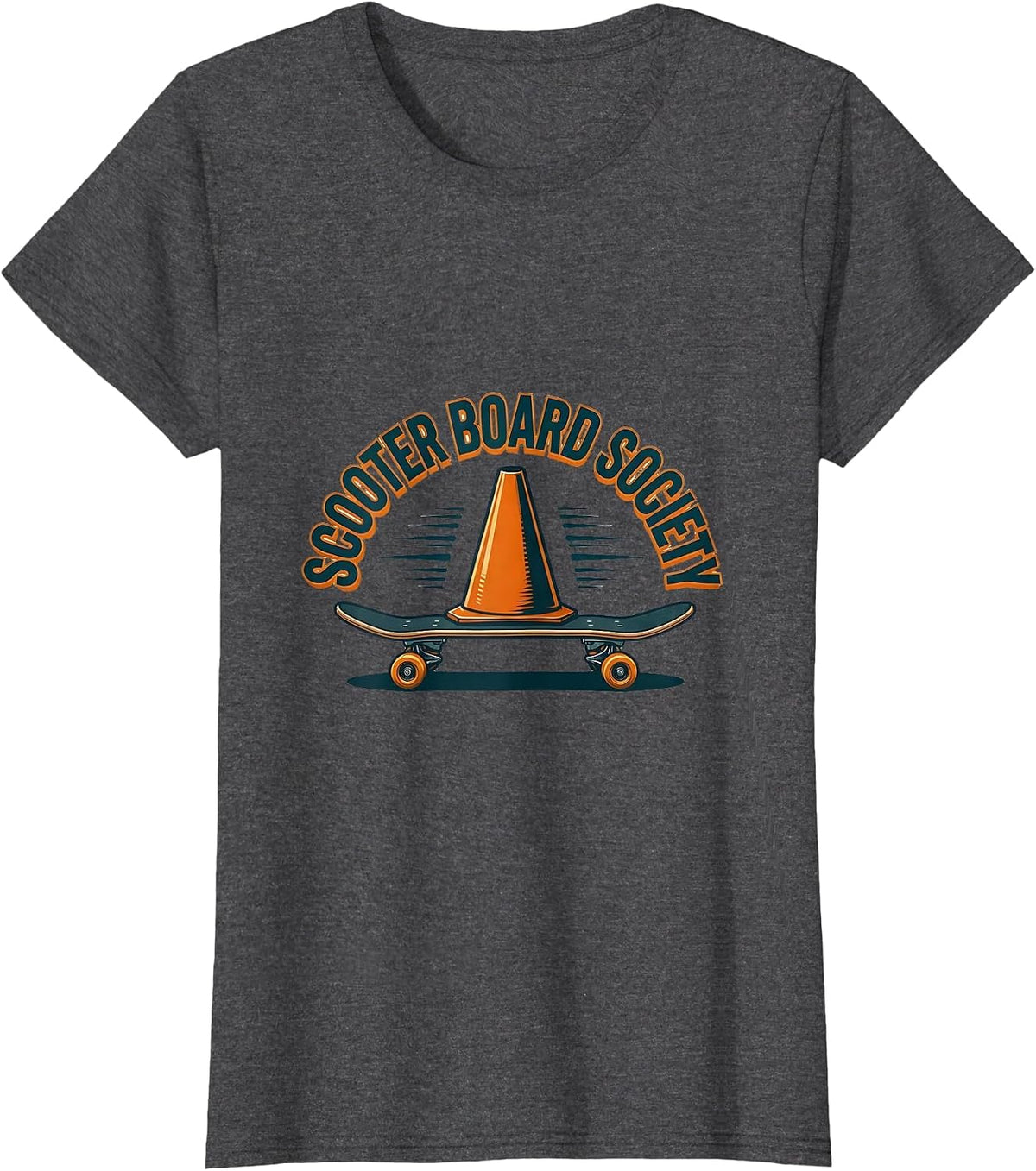 Women's Scooter Board Society Funny Occupational Therapy OT Month T-Shirt - Dark Heather Grey