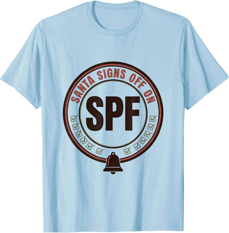 Men's Santa Signs Off On SPF Funny Esthetician Skincare Therapist T-Shirt - Baby Blue