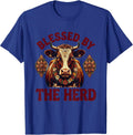 Blessed by the Herd Cow Lover Design T-Shirt - Royal Blue