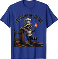 I Stayed For The Last Call Retro Chef Raccoon Grill Dad T-Shirt - Royal Blue