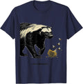 I Walk Through Buzz Funny Honey Badger Animal Humor T-Shirt - Navy Blue