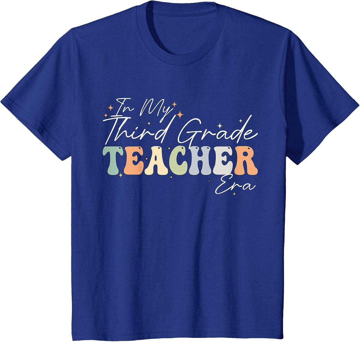 in My Third Grade Era Retro Groovy Back to School Teachers T-Shirt - Royal Blue