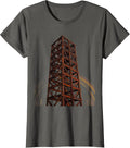Labor Day Rising Skyscraper Steel Girder Illustration T-Shirt, Women, Asphalt Grey, Large - As Pictured