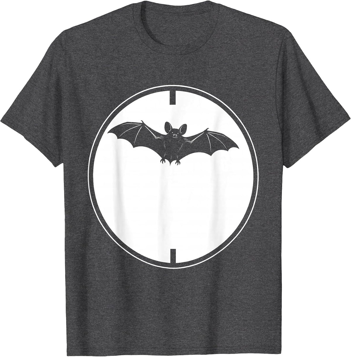 Men's Bat Silhouette Gothic Bat Lover Wildlife Conservation T-Shirt - Dark Heather Grey