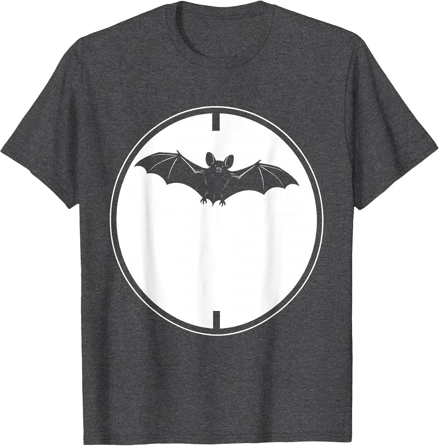 Men's Bat Silhouette Gothic Bat Lover Wildlife Conservation T-Shirt - Dark Heather Grey