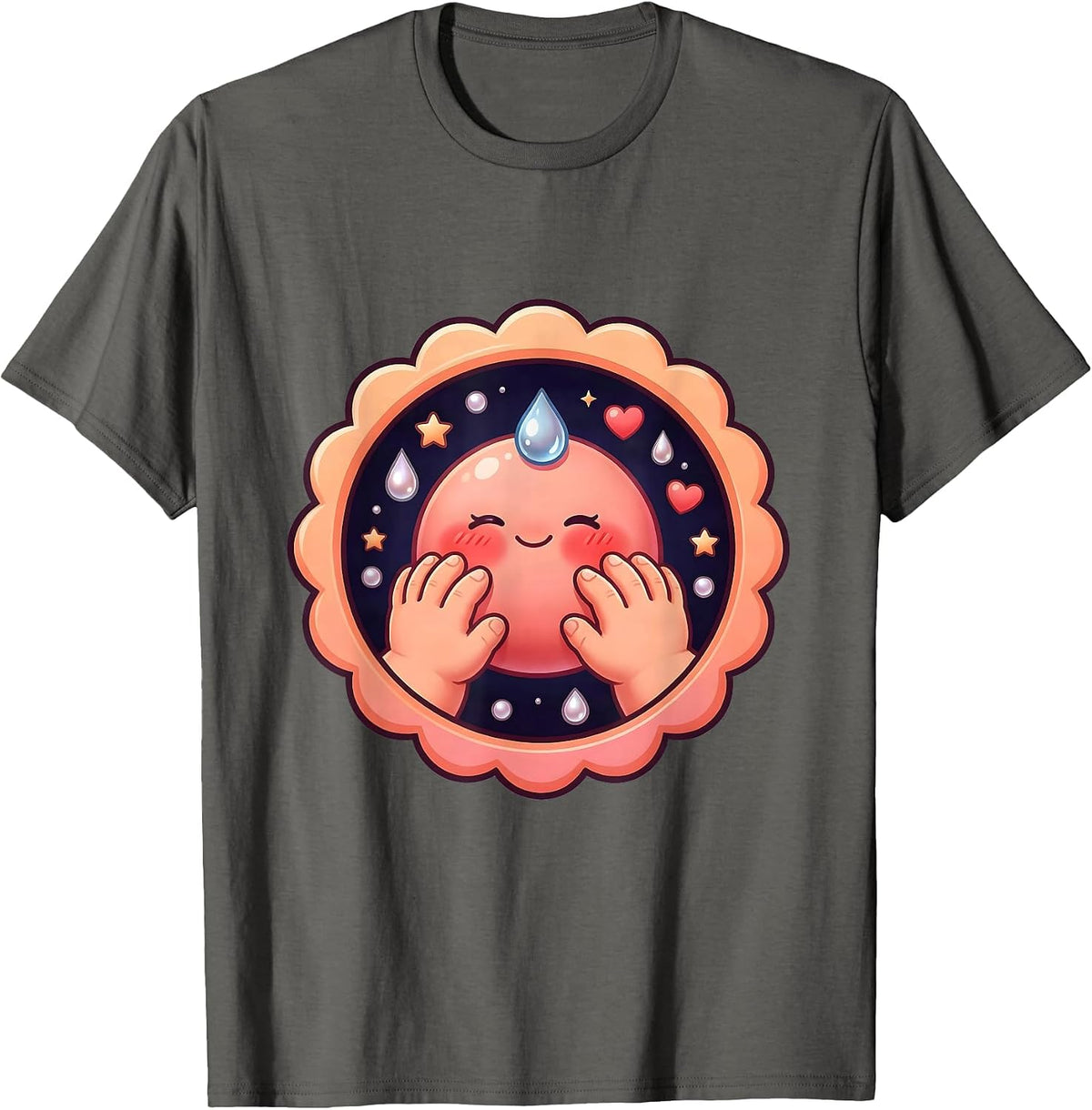 K-Beauty Essence Ritual Skincare Graphic Tee T-Shirt - Asphalt Grey