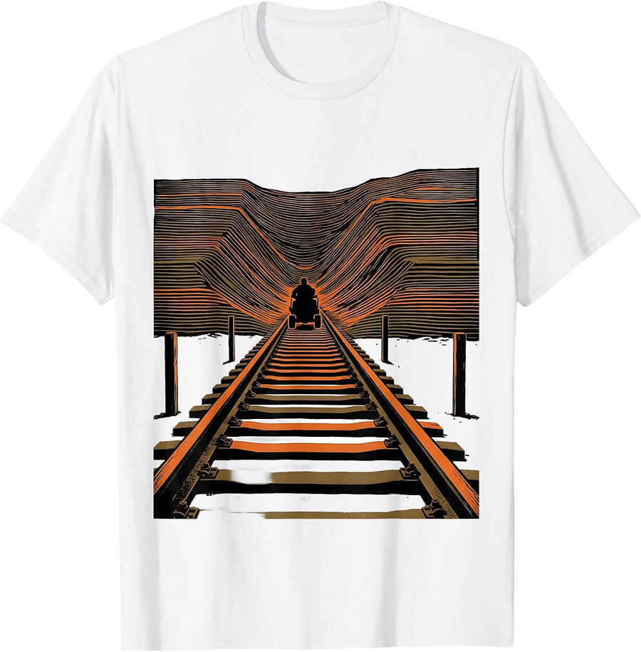 Men's Narrowing Finish Chute Cross Country Running Humor T-Shirt - White
