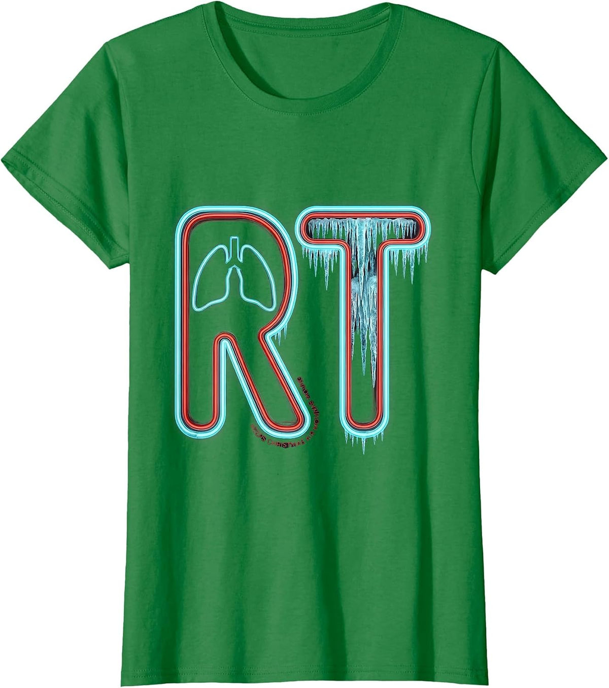 Women's RT Keeps Christmas Air Moving Occupational Pride Respiratory T-Shirt - Kelly Green