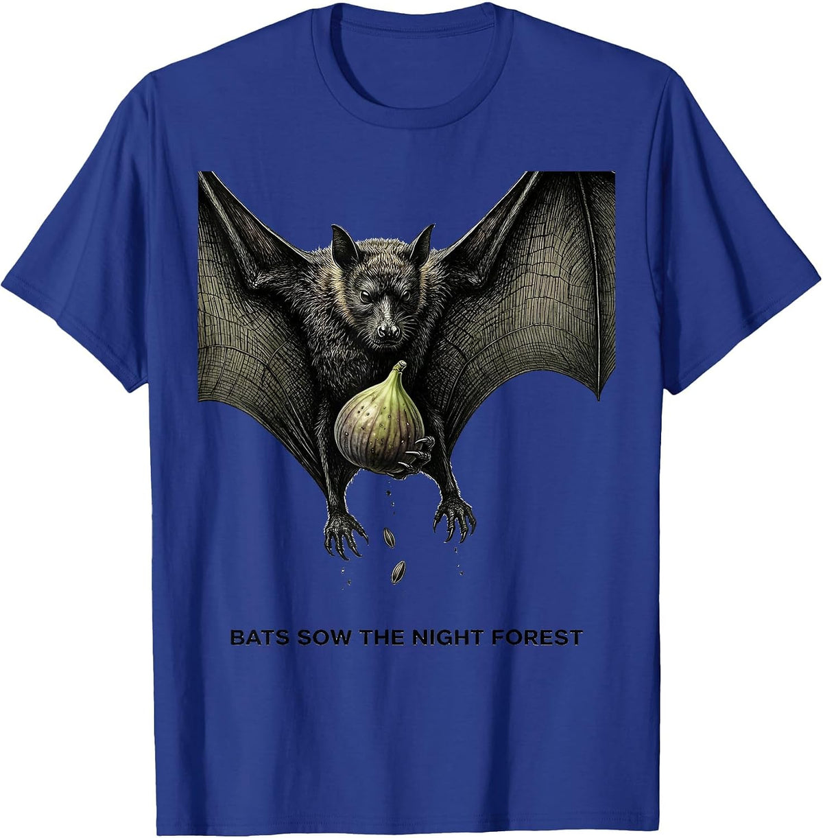 Bats Sow The Night Forest Vintage Bat Lover Halloween Nature T-Shirt - Royal Blue