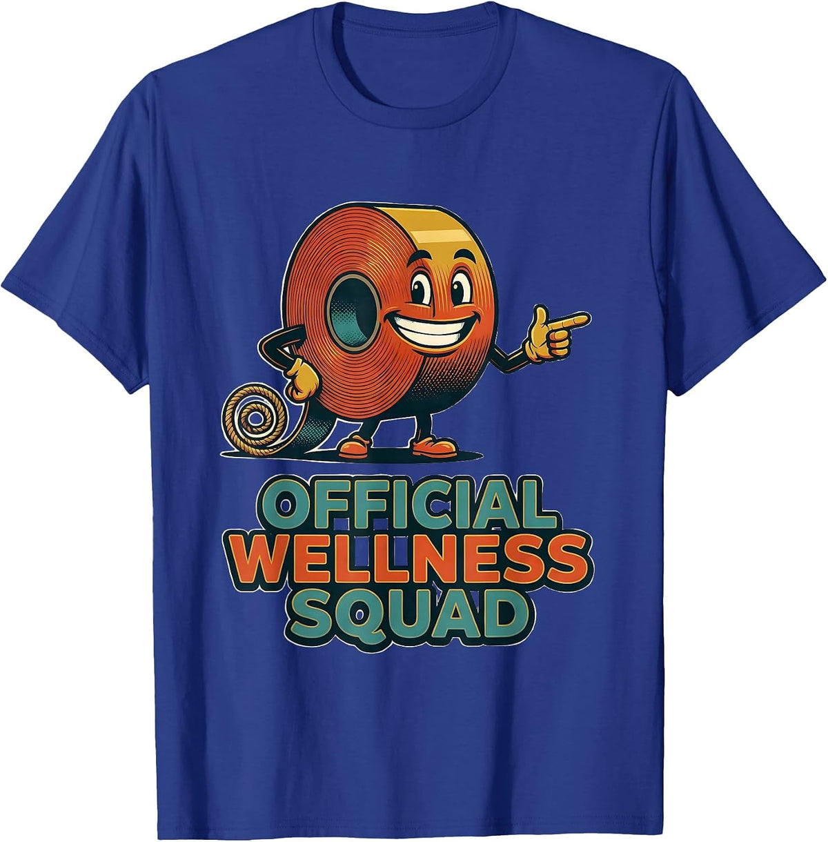 Official Wellness Squad Retro Advertising Mascot Health T-Shirt - Royal Blue
