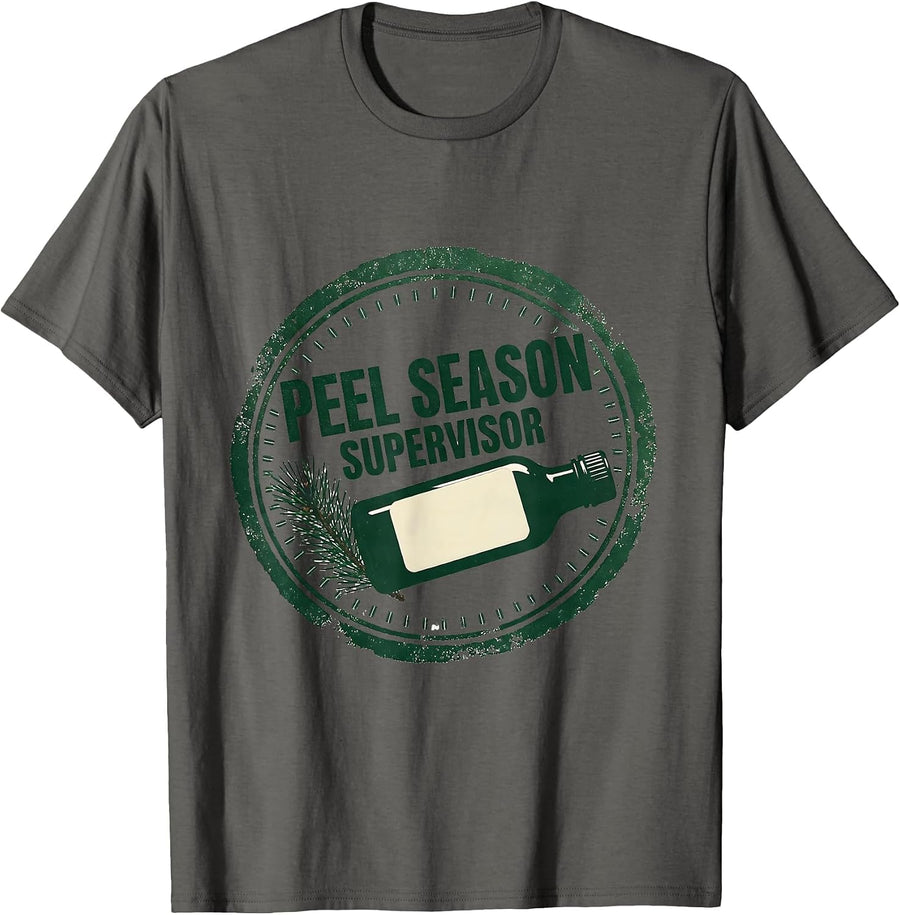 Peel Season Supervisor Rubber Stamp Esthetician Dermatology T-Shirt - Asphalt Grey