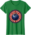 Women's Red White and Blueberry Sunburst Graphic T-Shirt - Kelly Green