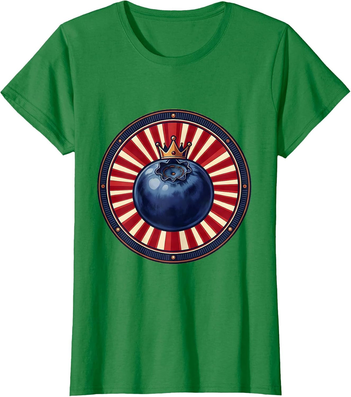 Women's Red White and Blueberry Sunburst Graphic T-Shirt - Kelly Green