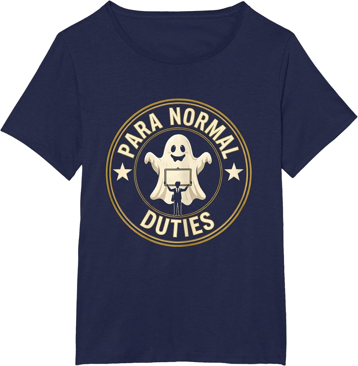 Women's Para Normal Duties Ghost Para Normal Activities SPED Teacher T-Shirt - Navy Blue