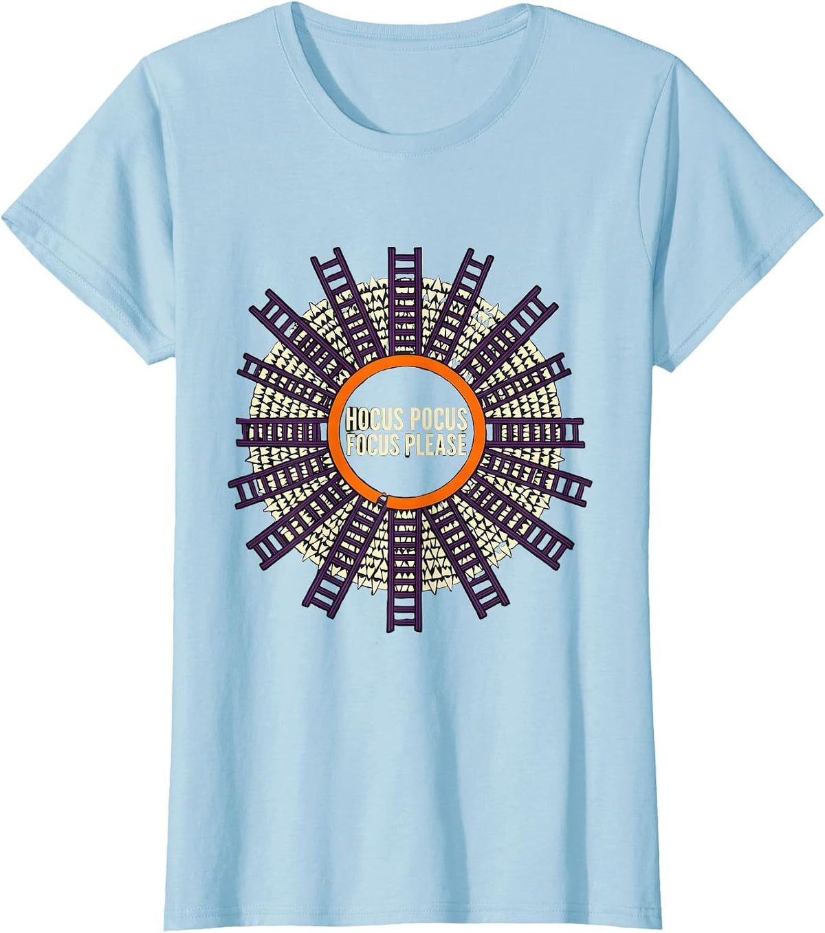 Hocus Pocus Focus Please Funny Halloween Teacher Costume T-Shirt - Baby Blue