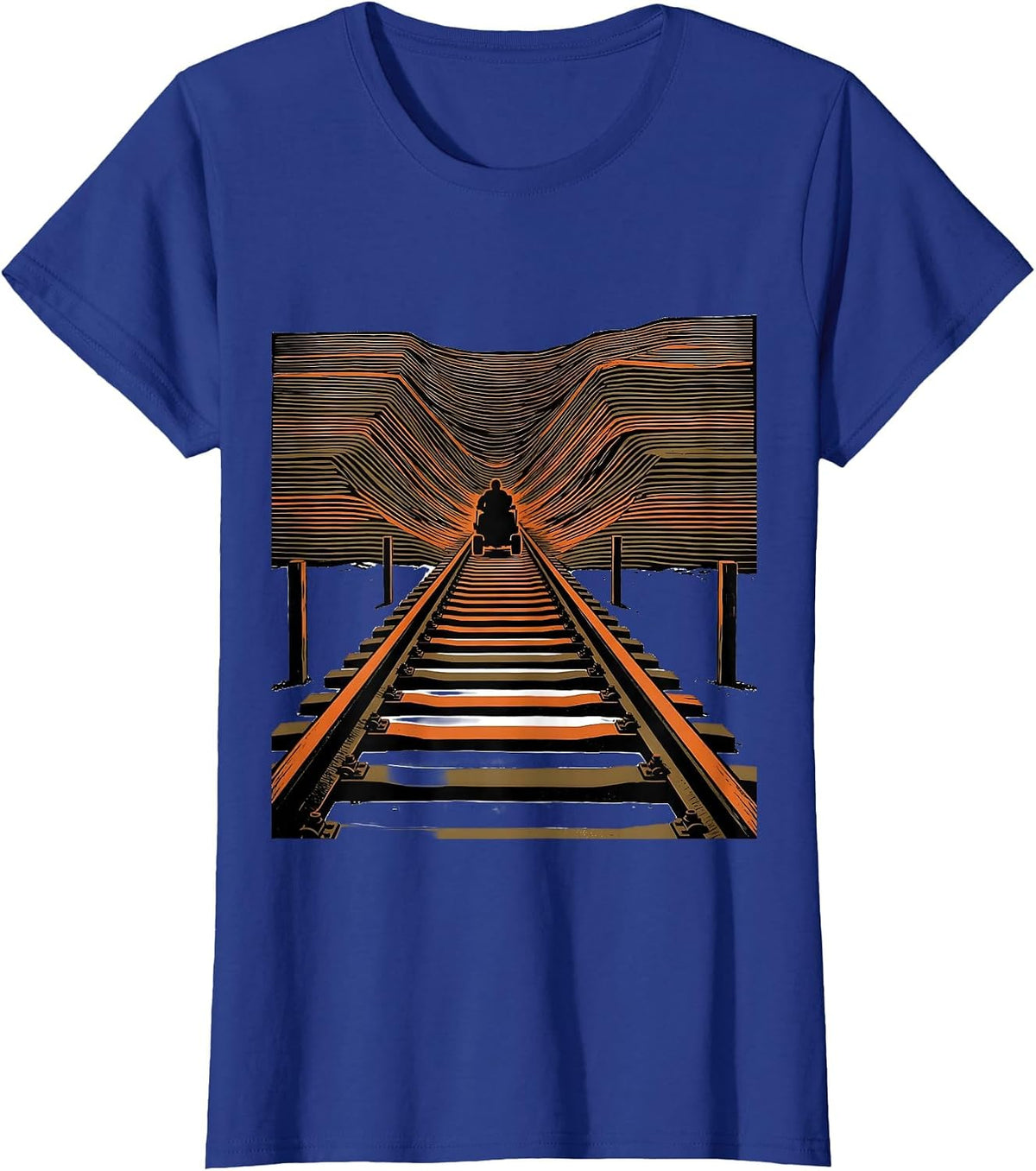 Women's Narrowing Finish Chute Cross Country Running Humor T-Shirt - Royal Blue