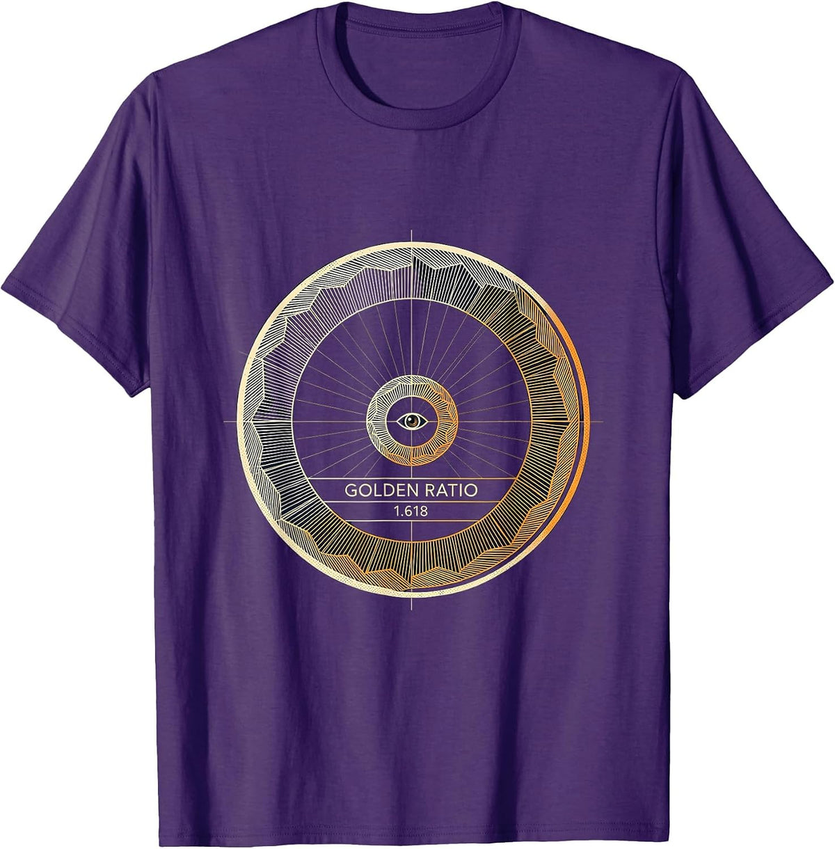 Golden Ratio 1.618 Sacred Geometry Math Enthusiast Emblem T-Shirt - Purple