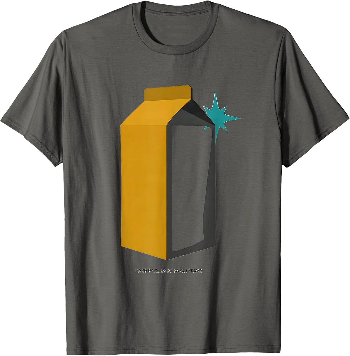 Men's Hard Days, Good Days, Fridays Playful Cafeteria Crew Lunch T-Shirt - Asphalt Grey