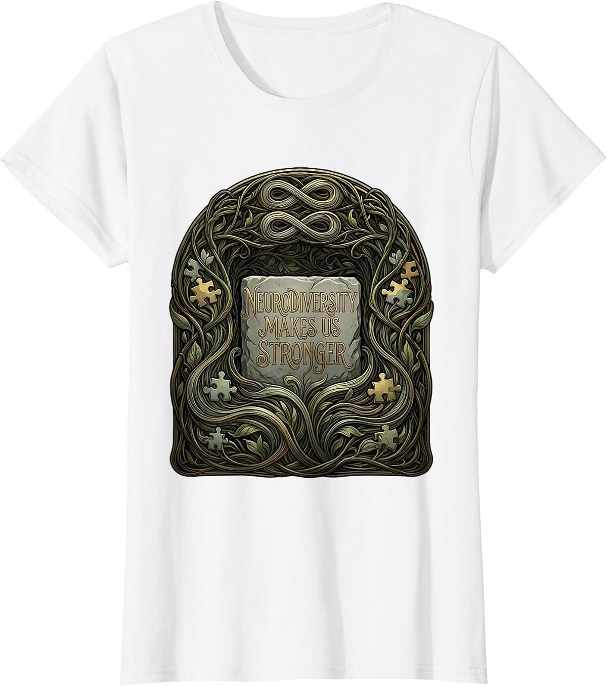 Neurodiversity Makes Us Stronger Autism Awareness T-Shirt - White