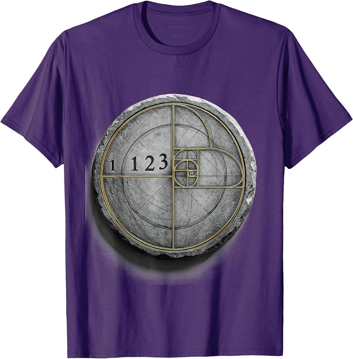 Men's 1 1 2 3 Fibonacci Spiral Sacred Geometry Math Enthusiast T-Shirt - Purple