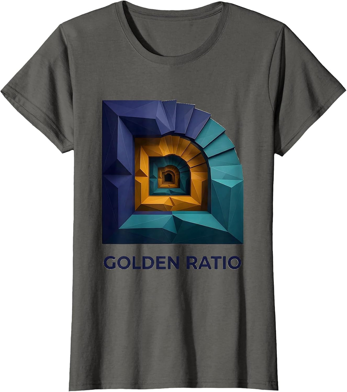 Women's Golden Ratio Low Poly Sacred Geometry Math Enthusiast Gift T-Shirt - Asphalt Grey