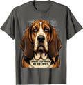 Walks Stop When He Decides Funny Basset Hound Dog Lover Gift T-Shirt - Asphalt Grey