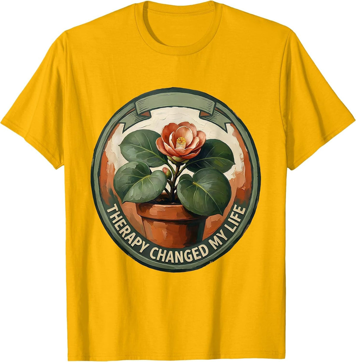 Therapy Changed My Life Mental Health Matters T-Shirt - Golden Yellow