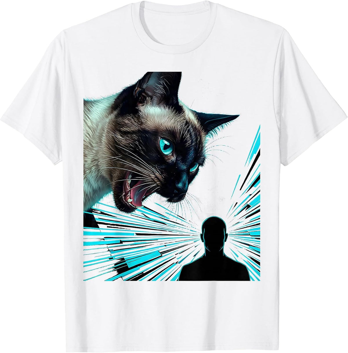 Men's Siamese Cat Owner Siamese Lover New Wave Typography T-Shirt - White