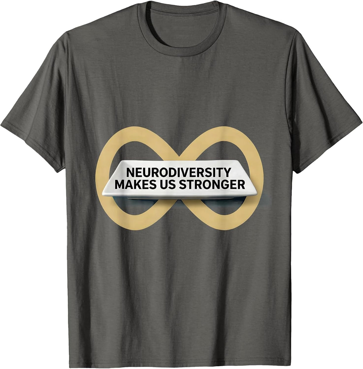 Men's Neurodiversity Makes Us Stronger Autism Awareness T-Shirt - Asphalt Grey