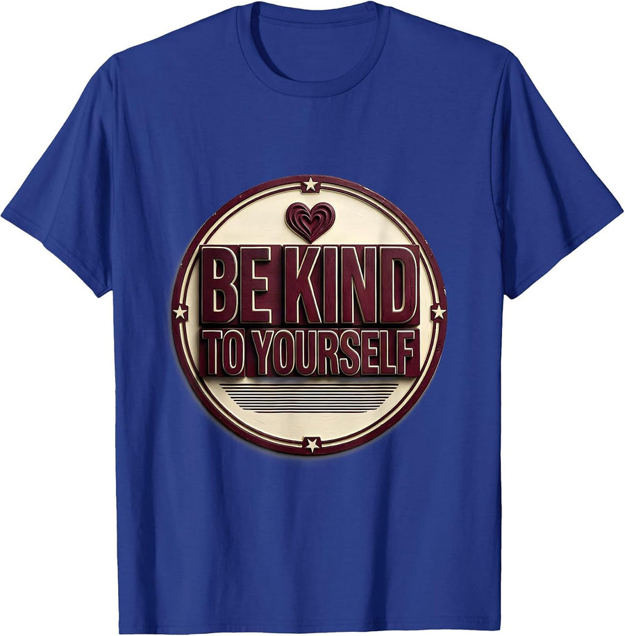 Be Kind to Yourself Mental Health Matters Design T-Shirt - Royal Blue