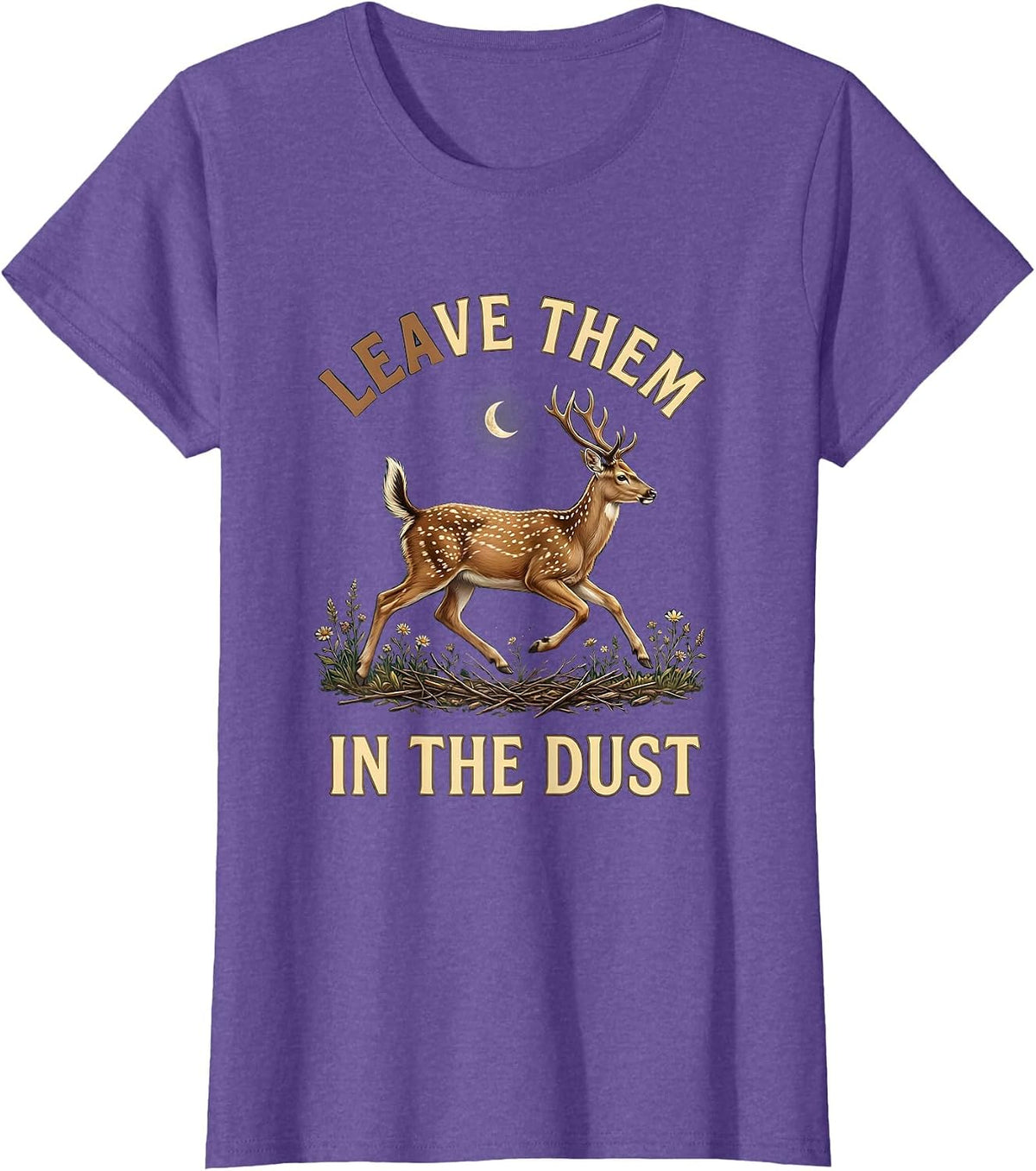Women's Leave Them in the Dust Racing Graphic Design T-Shirt - Purple Heather