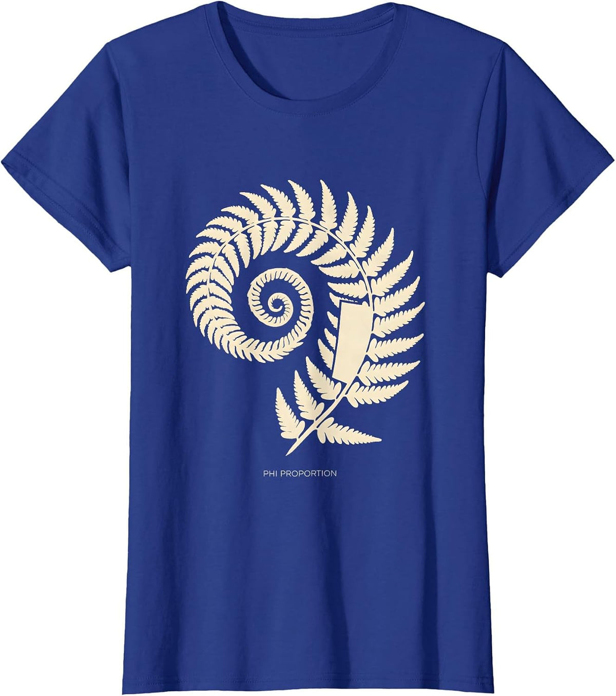 Women's Phi Proportion Fibonacci Golden Ratio Sacred Geometry Math T-Shirt - Royal Blue