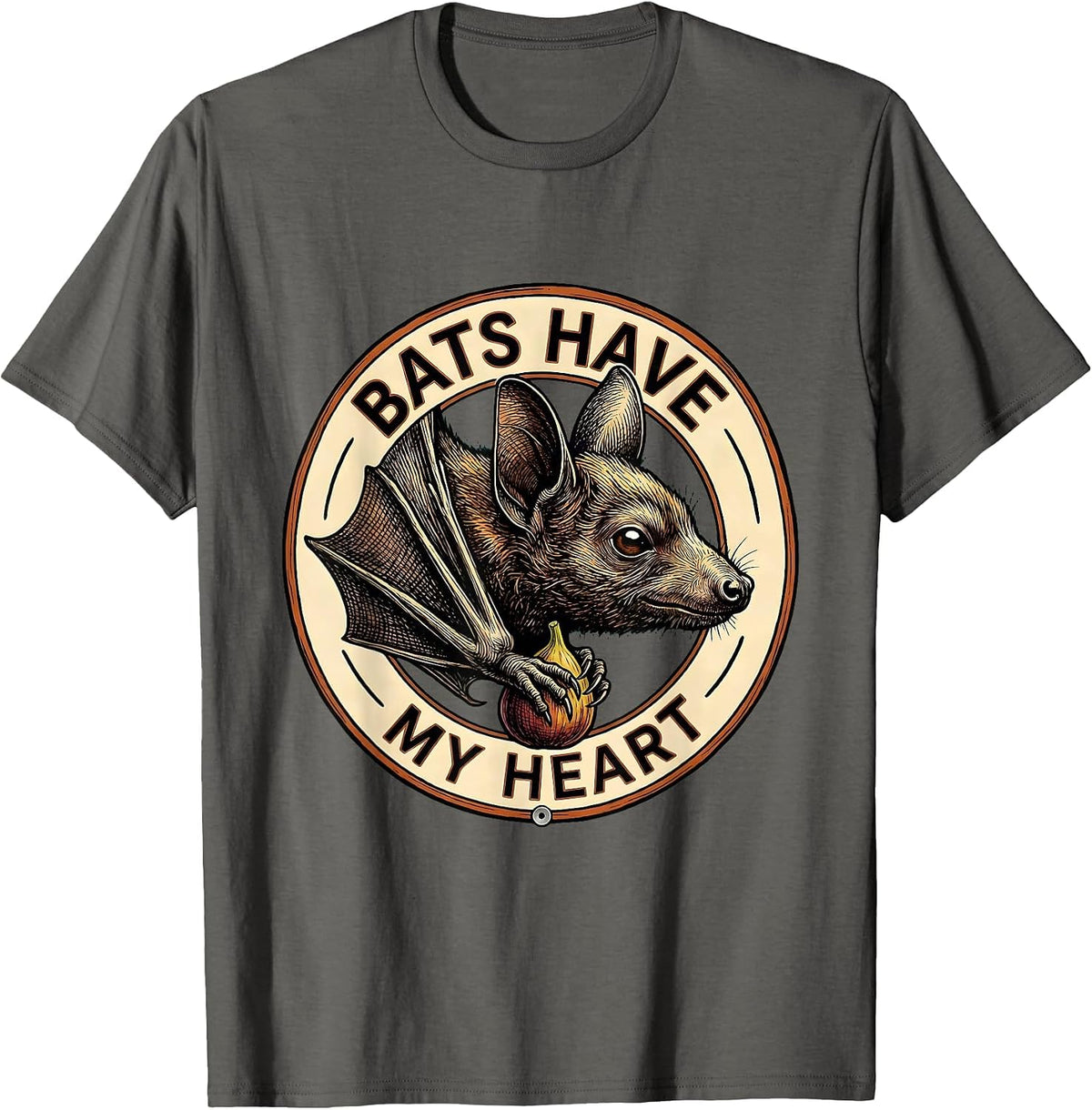 Men's Bats Have My Heart Vintage Bat Lover Halloween Nature T-Shirt - Asphalt Grey