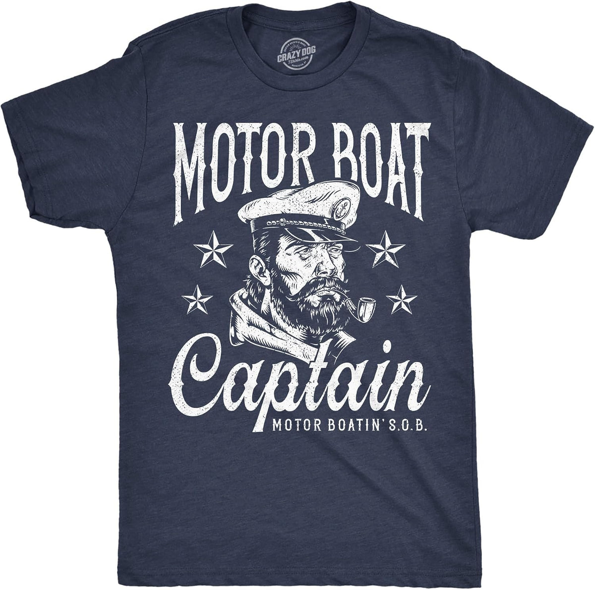 Motor Boat Captain Shirt for Men, Sailor Graphic Tee - As Pictured